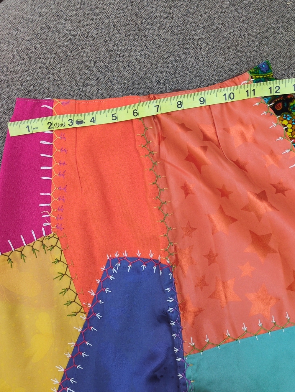 OOAK Festival Boho Vintage Crazy Quilt Patchwork Skirt XS - Picture 14 of 14